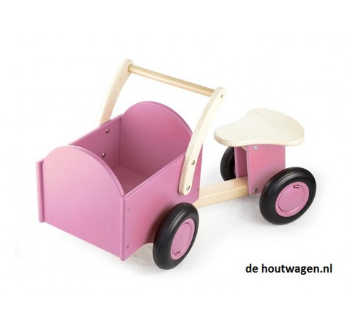 houten kinderbakfiets roze